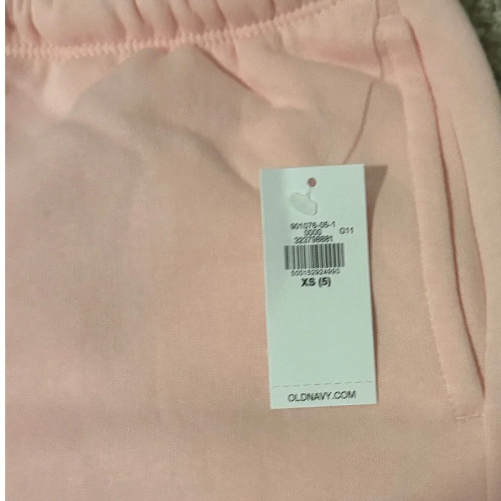 NWT Old Navy Kids Wide Leg Fleece Sweatpants Pink XS 5 Drawstring Pockets